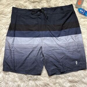 Free Country HydroFlx Board Shorts‎ Swimming Trunks Large Black Gray Extra Large